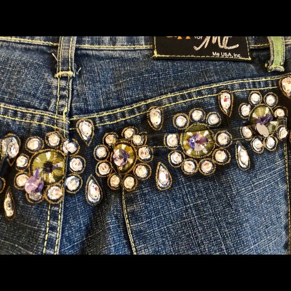 Swarovski Crystal stunning Statement Jeans Flared size 25 - Picture 5 of 8